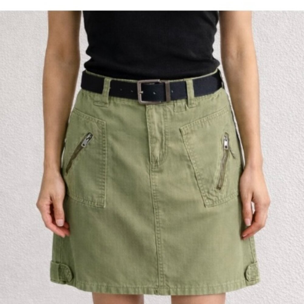 VTG American Outpost military green cotton  canvas skirt Women/Juniors size 2